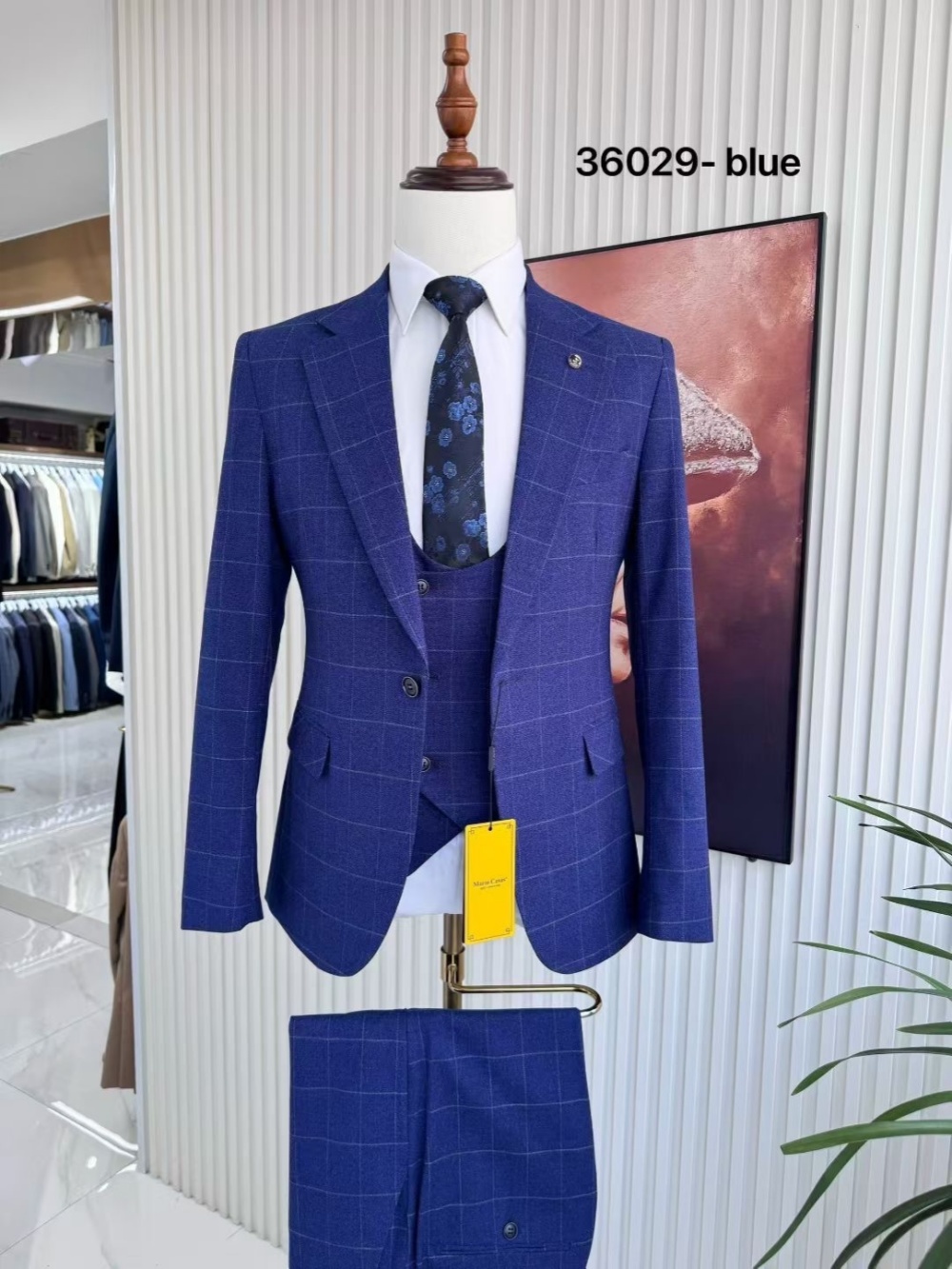 طقم بدلة رجالي أنيق منقوش من 3 - مراجعة Men Formal Wear Sale وسعره